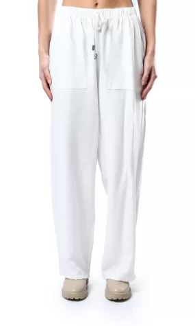 O179838 Comfy Wide Leg Off-White Summer Pants