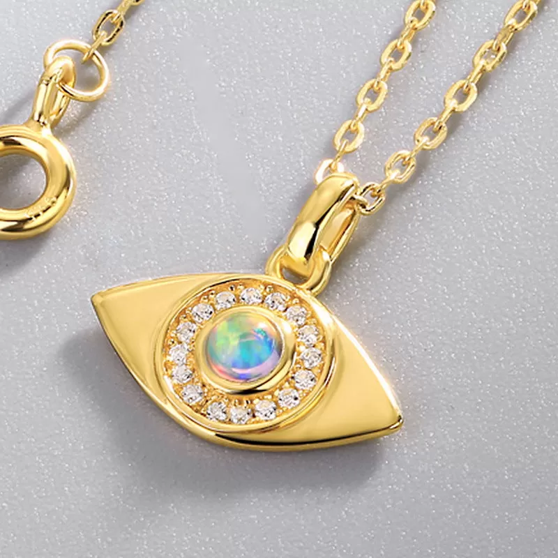 Opal Evil Eye Necklace