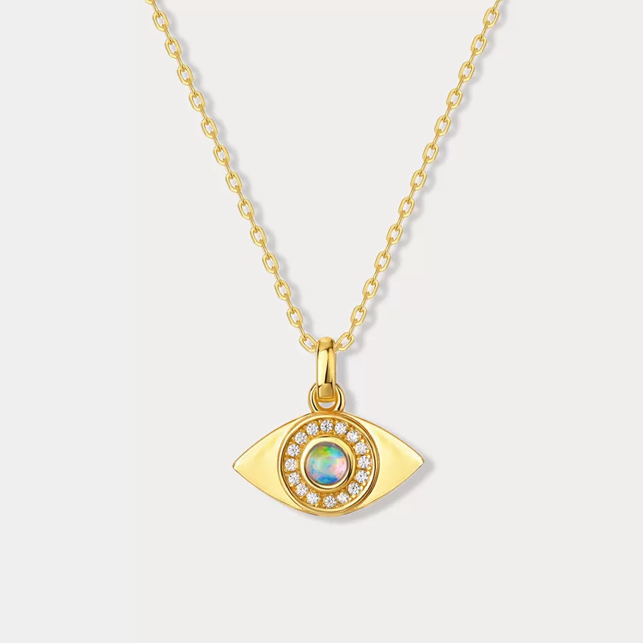 Opal Evil Eye Necklace