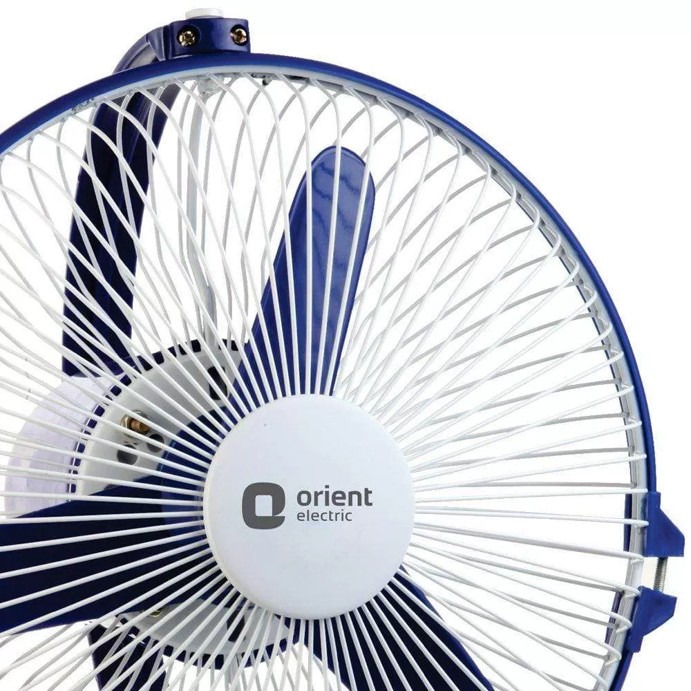 Orient Electric Zippy 225mm 2-in-1 Wall Mount and Table Top Fan (White/Blue)