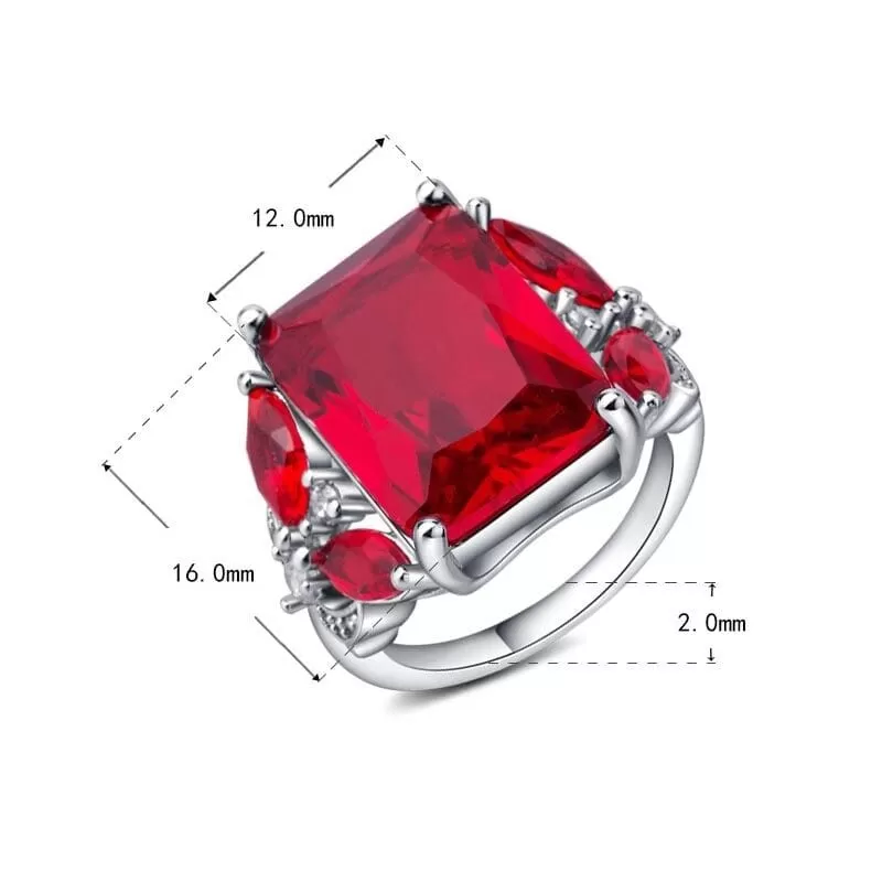 Party Jewelry Ruby Stone Ring - 925 Sterling Silver