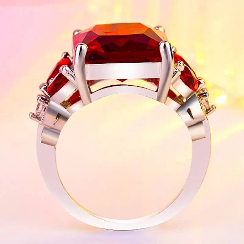 Party Jewelry Ruby Stone Ring - 925 Sterling Silver