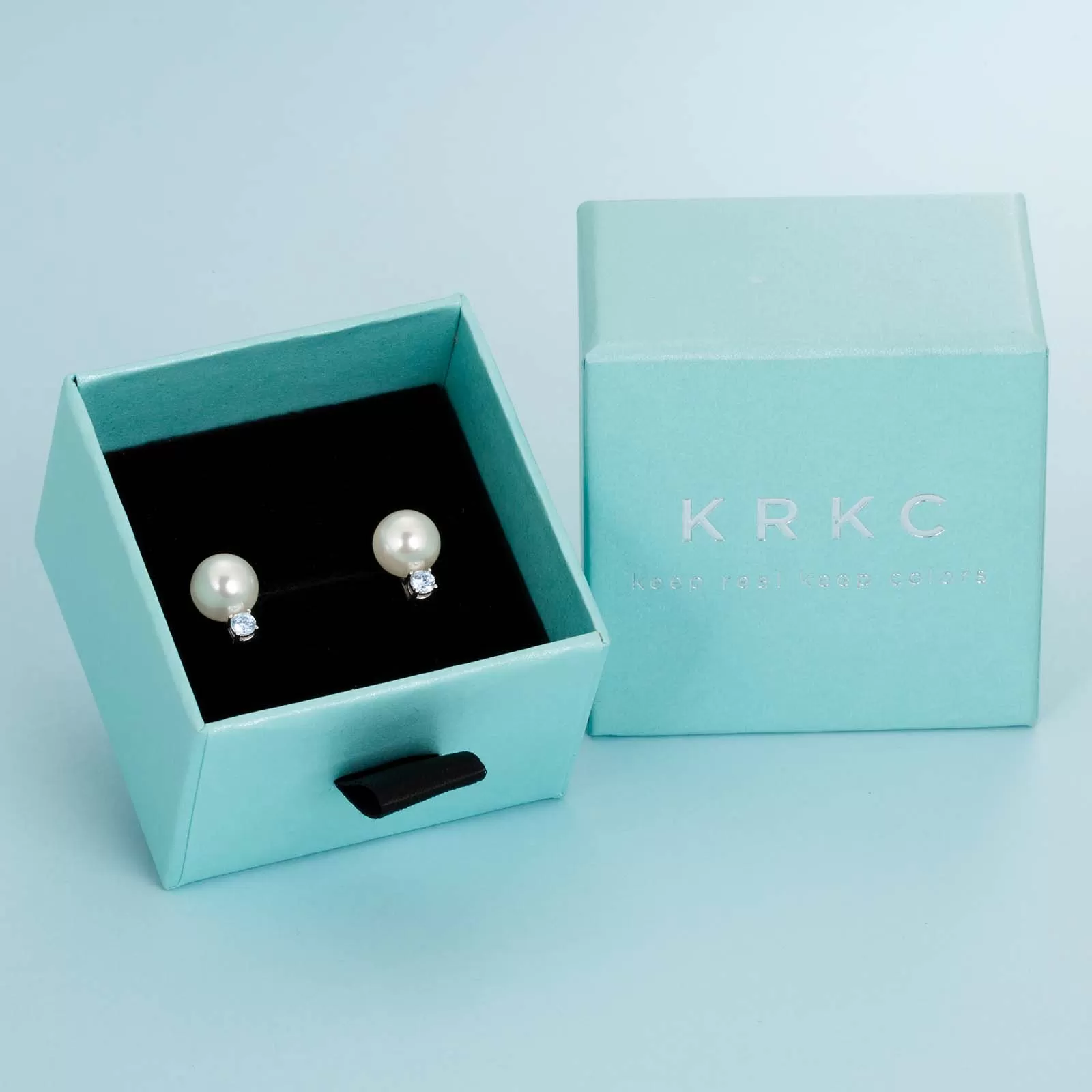 Pearls Diamond Stud Earrings for Women KRKC