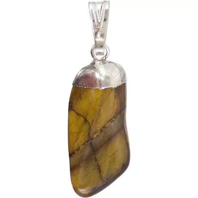 Pendant, Tigereye/Gold - Tumbled