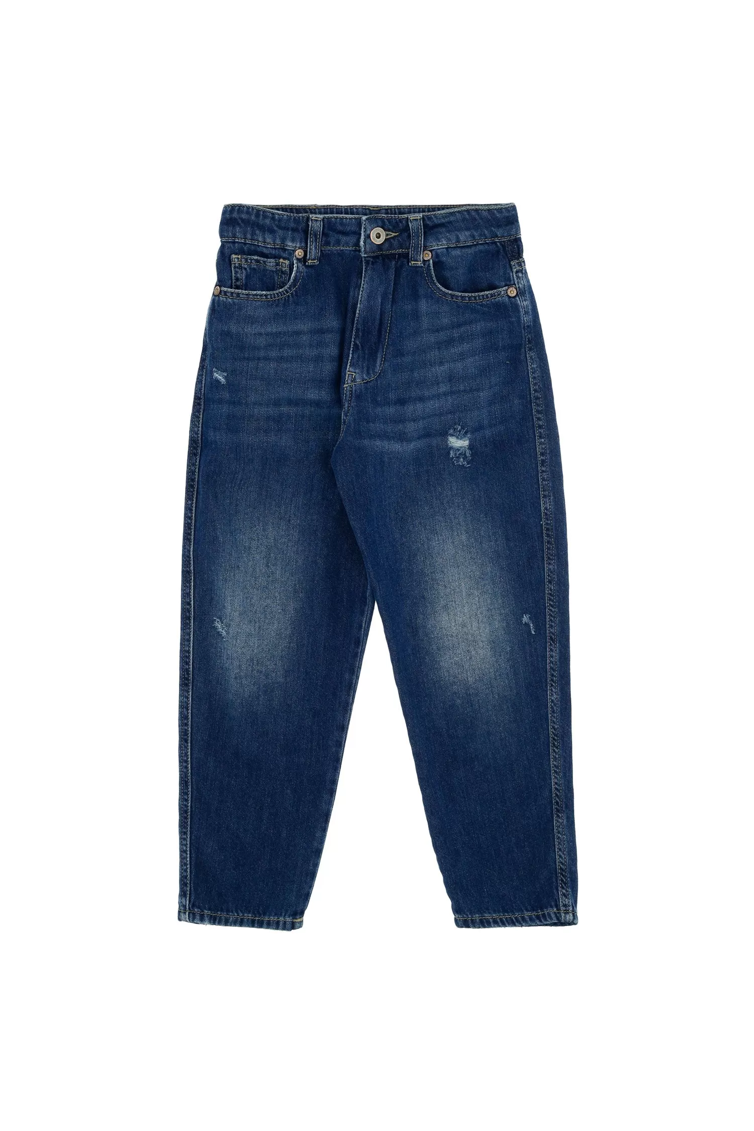 Please Mom-Fit Denim Trousers with Délavé effect PHG4F98G31 1670 blue denim