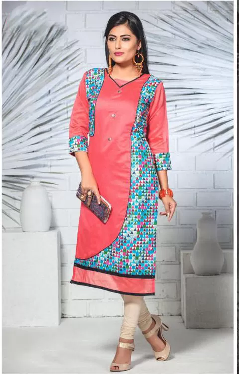 Radiant Pink Color Silk Cotton Kurti