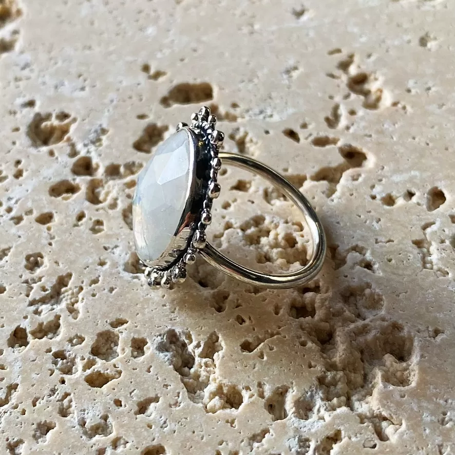 Rainbow Moonstone Free Shaped Ring - Orion