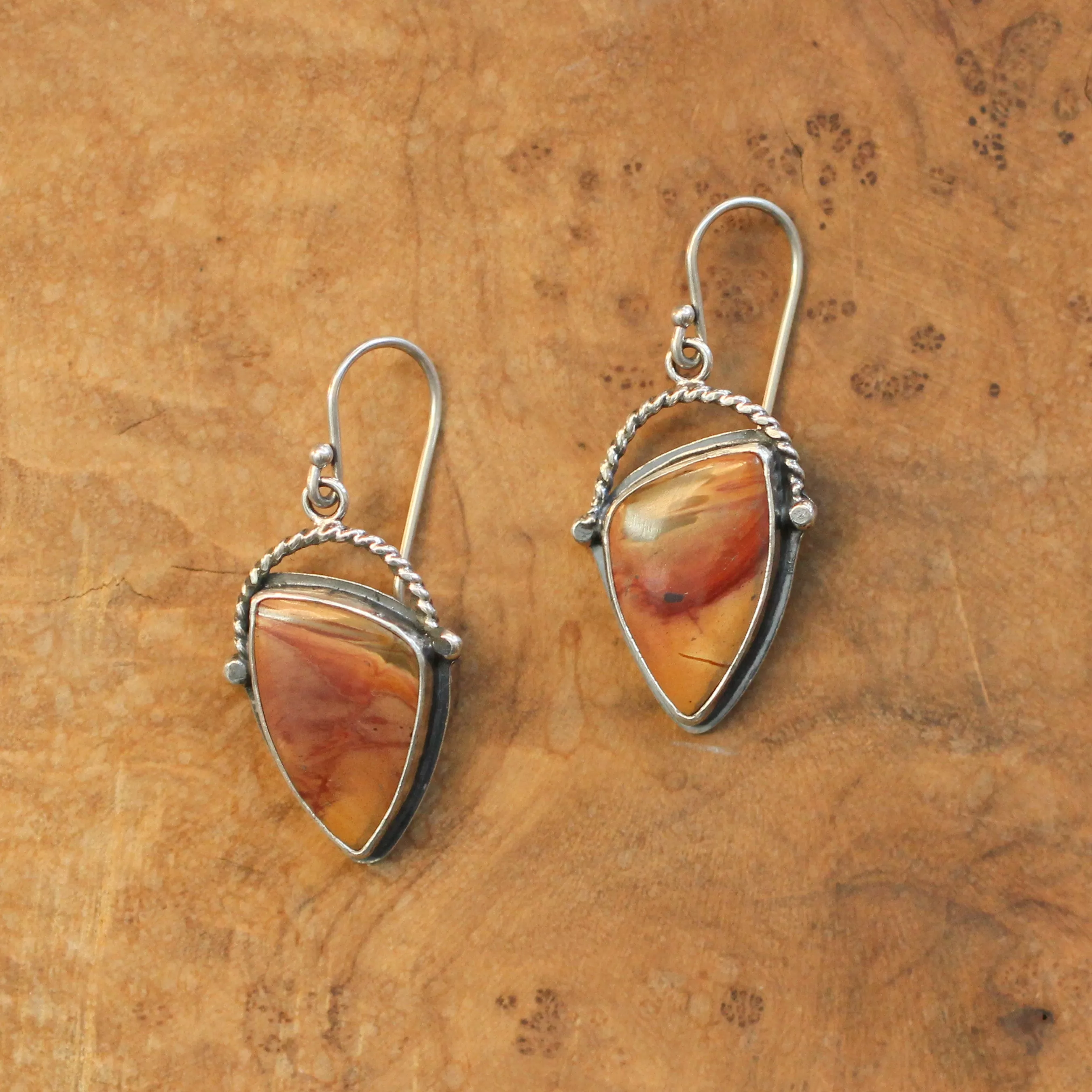 Ready to Ship - Red Creek Jasper Basket Earrings - .925 Sterling Silver Ring - Silversmith - Jasper Drop Earrings