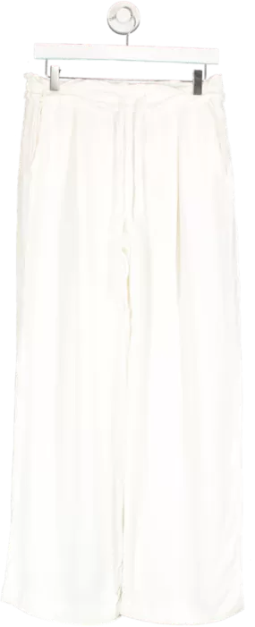 REISS White Wide Leg Pull On Trousers UK 10