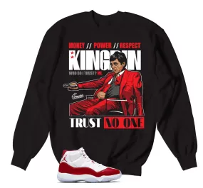 Retro 11 Varsity Red Sweater - Trust Issues - Black