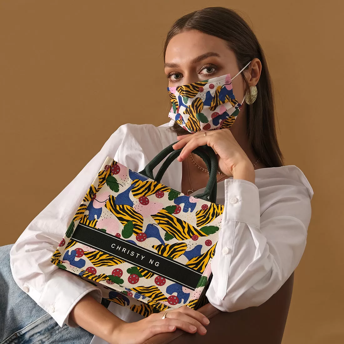 Rimau Mini Canvas Tote   2 Fashion Mask Pack Bundle (free embroidery)