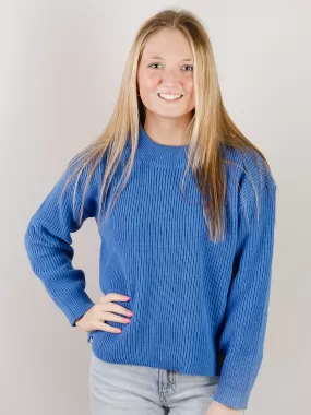 Royal Blue Round Neck Sweater