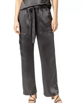 Satin Cargo Pant (Black)