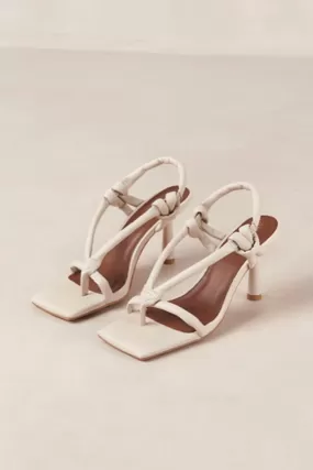 SHEILA CREAM LEATHER SANDALS-CREAM