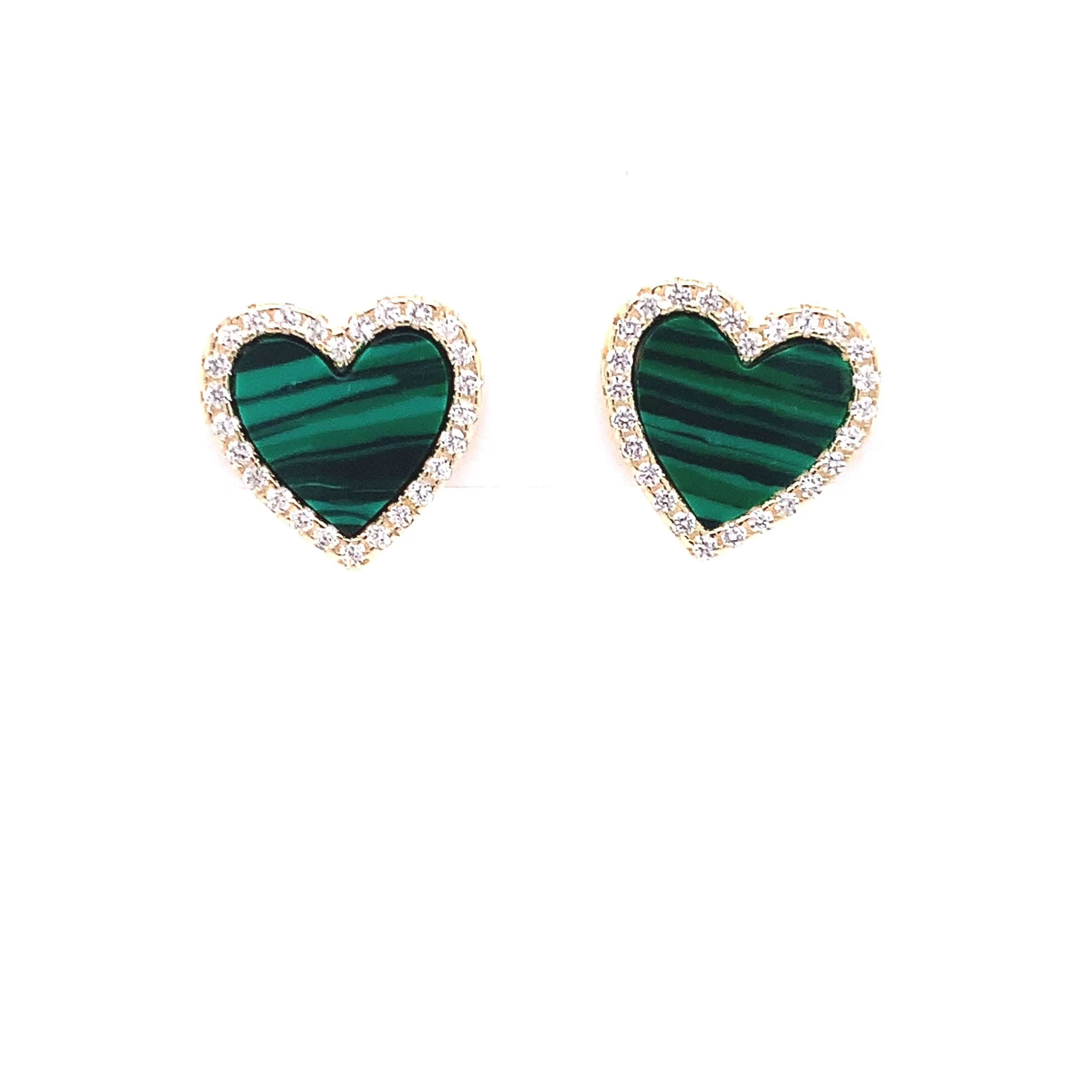 Small Heart Earrings with CZ Halo