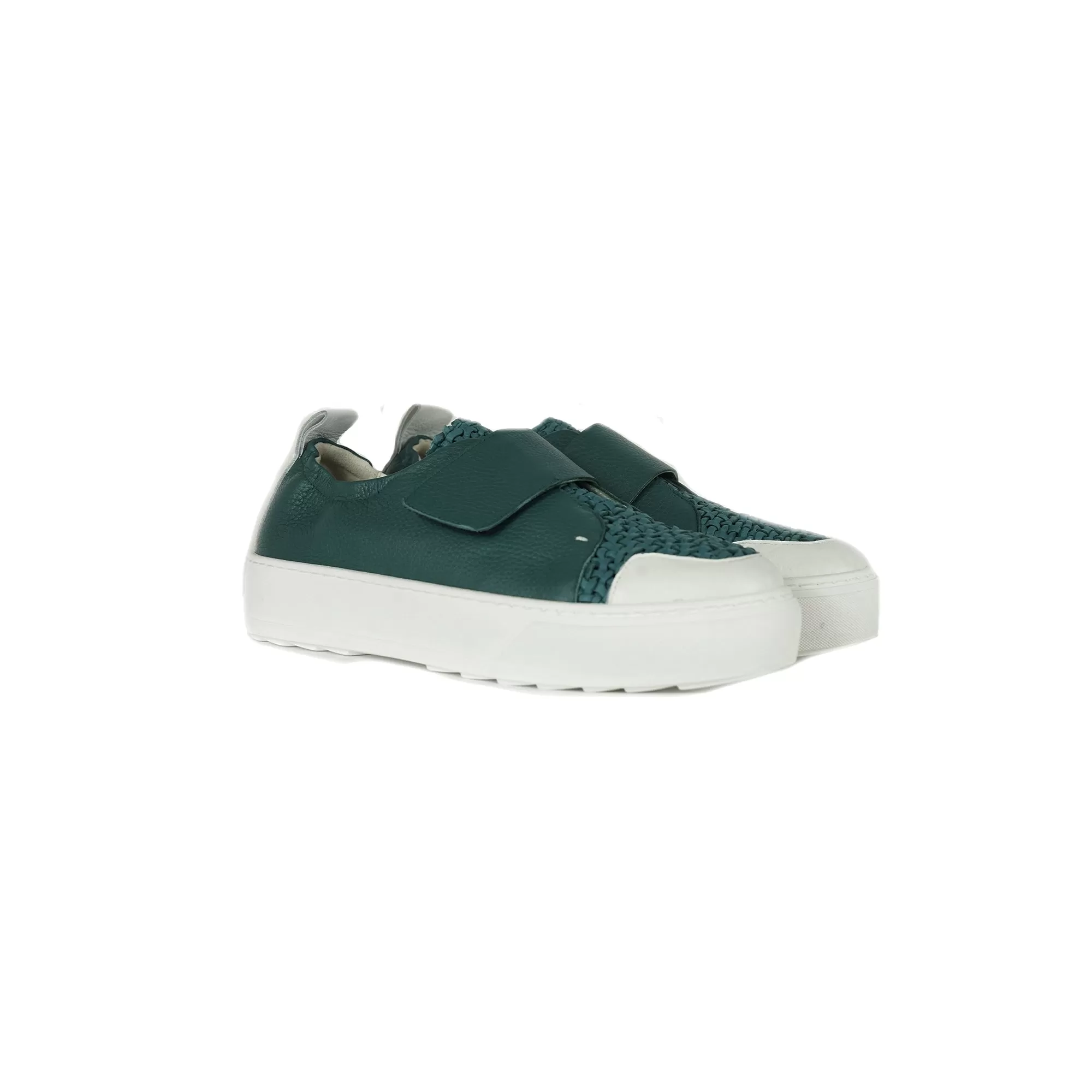 Sneaker Intreccio Uncinetto Teal