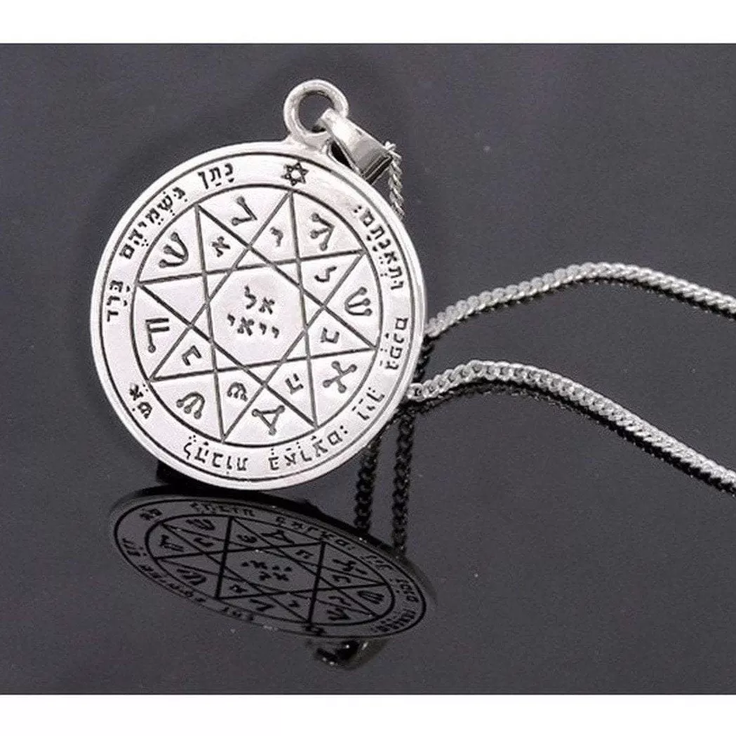 Sterling Silver Seal of Solomon Necklace for Woman. Solomon Seal for Guarding and Protection