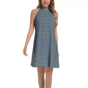 Storm Polka Dot Tie Back Halter Neck Flared Dress