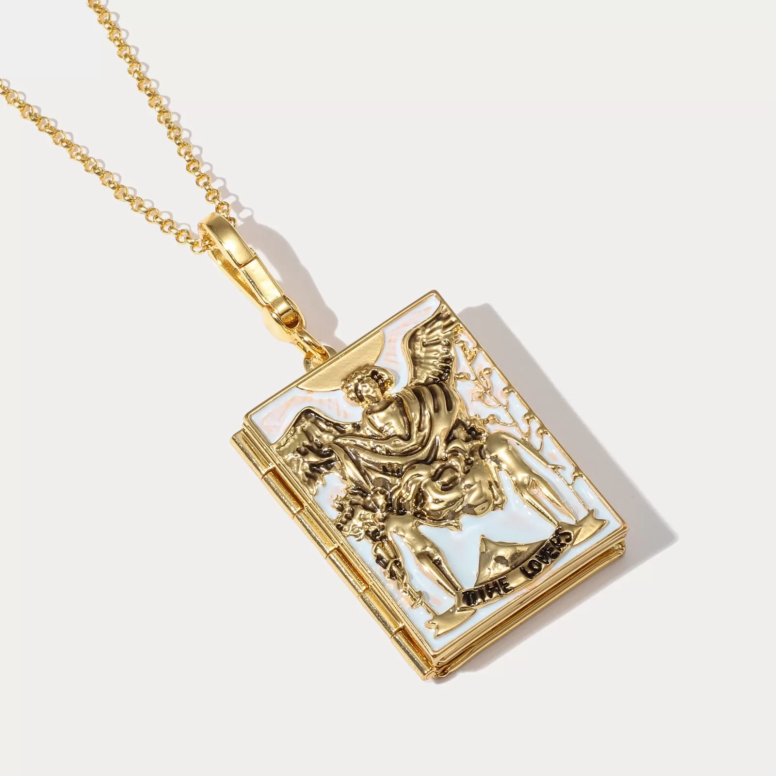 Tarot Locket Necklace-The Lovers