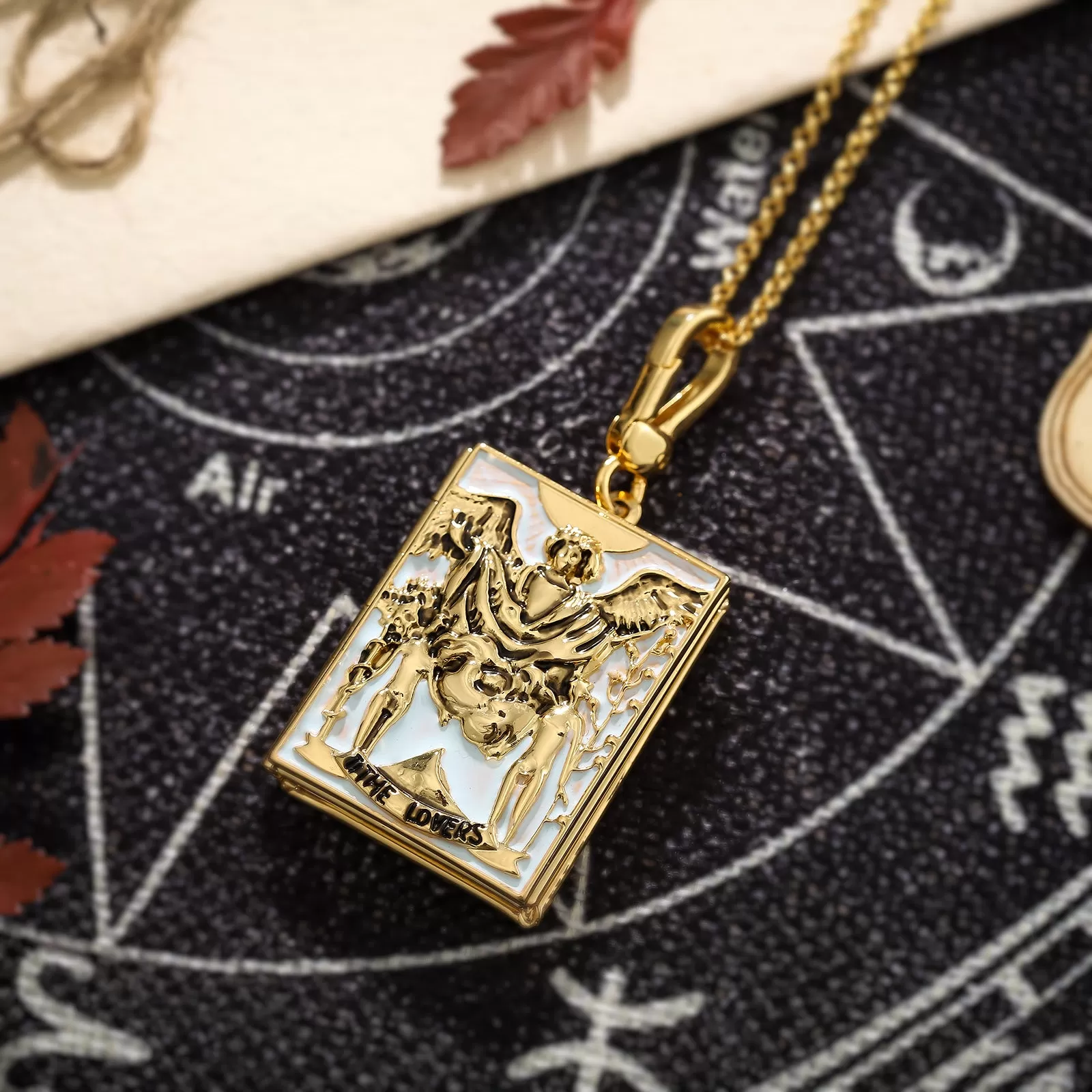 Tarot Locket Necklace-The Lovers