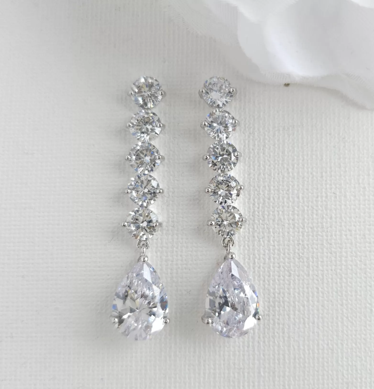 Teardrop Bridal Earrings for Brides and Women-Indya