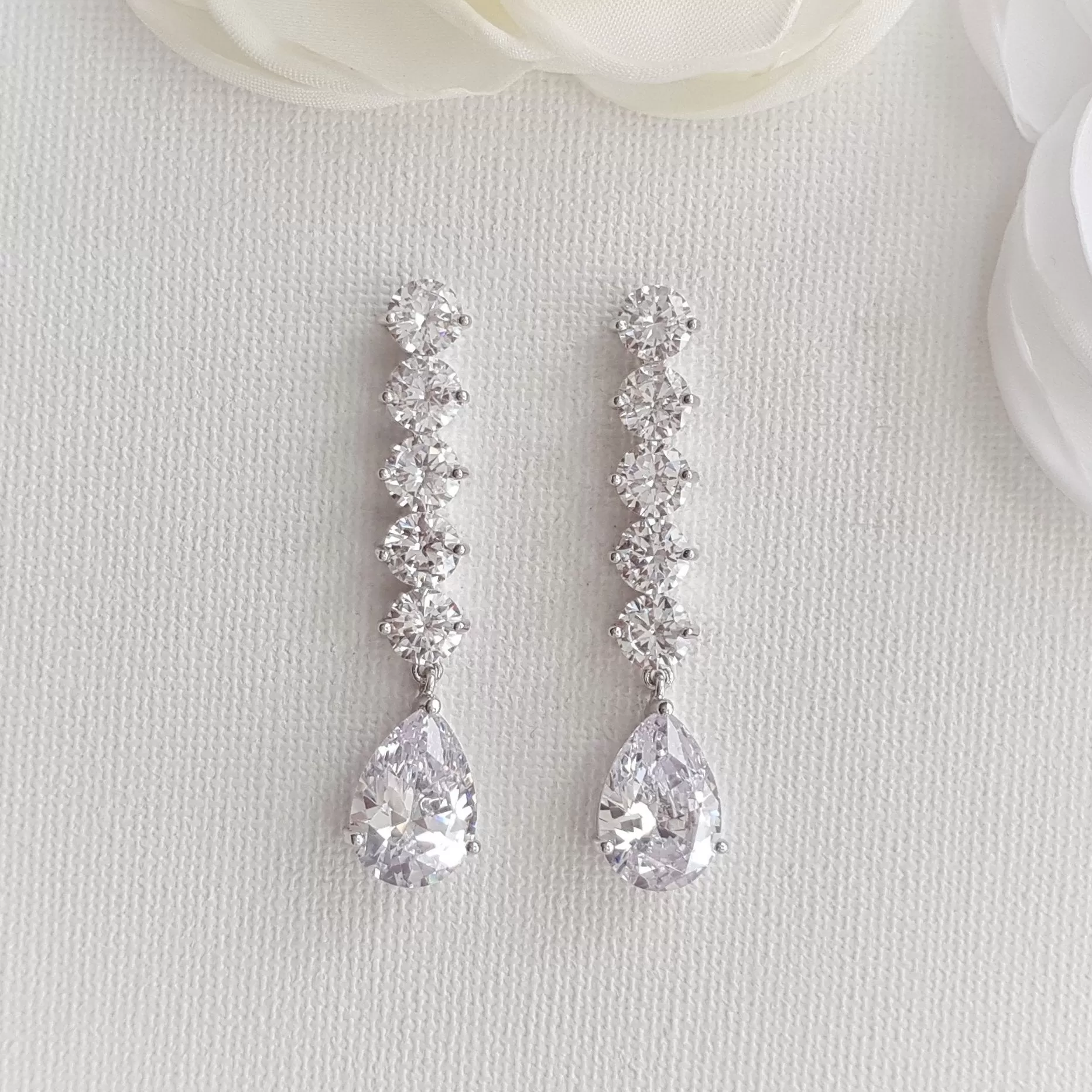 Teardrop Bridal Earrings for Brides and Women-Indya