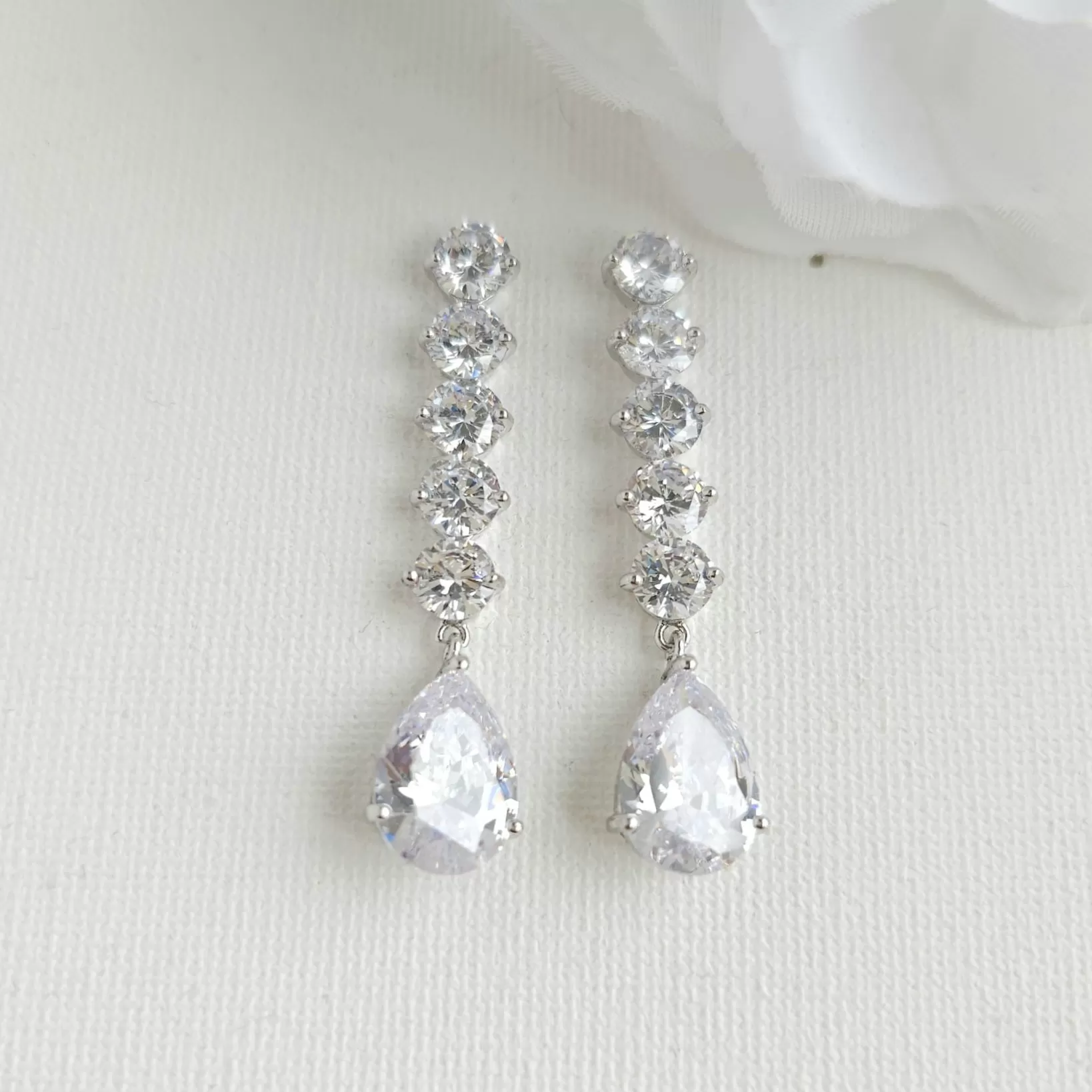 Teardrop Bridal Earrings for Brides and Women-Indya