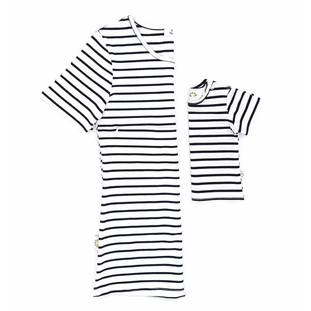 The Juno – Stripy Short-Sleeved Breastfeeding Mumma Top