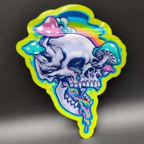 Top Bar 3.5g Trippy Skull Mylar Bags Die Cut