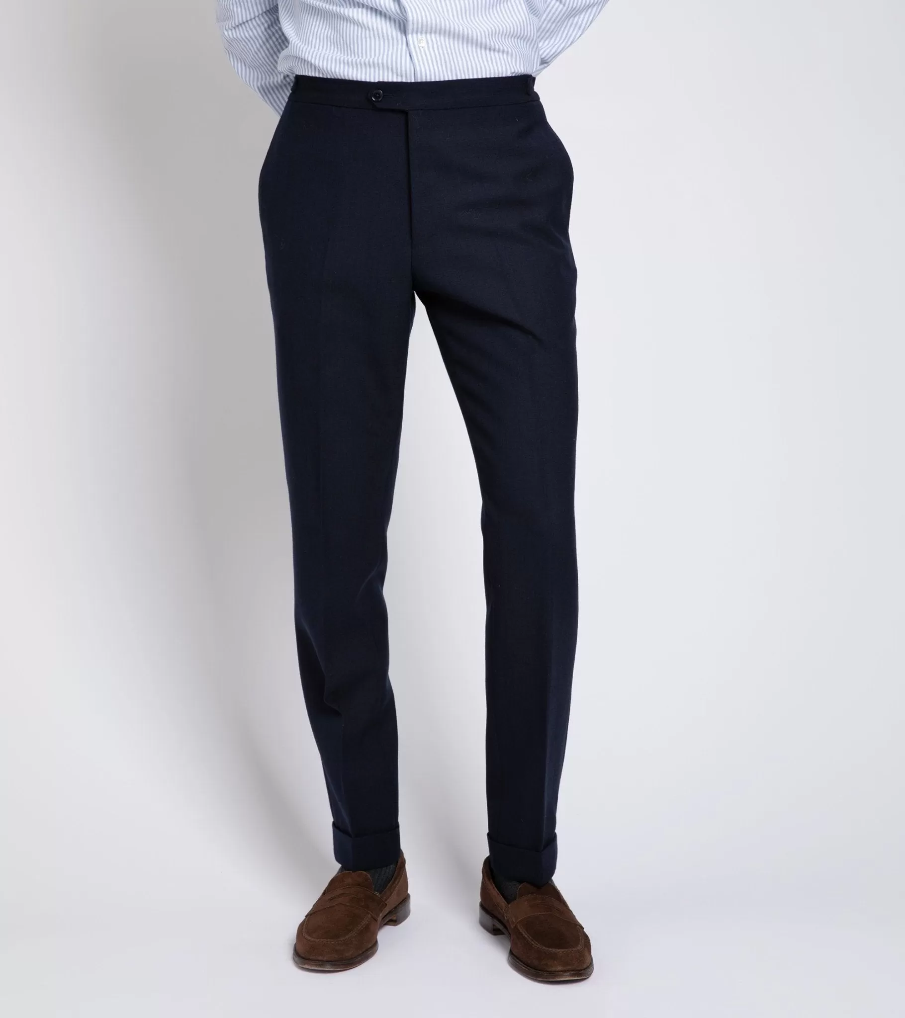 Trunk Wigmore Wool Fresco Suit Trousers: Navy