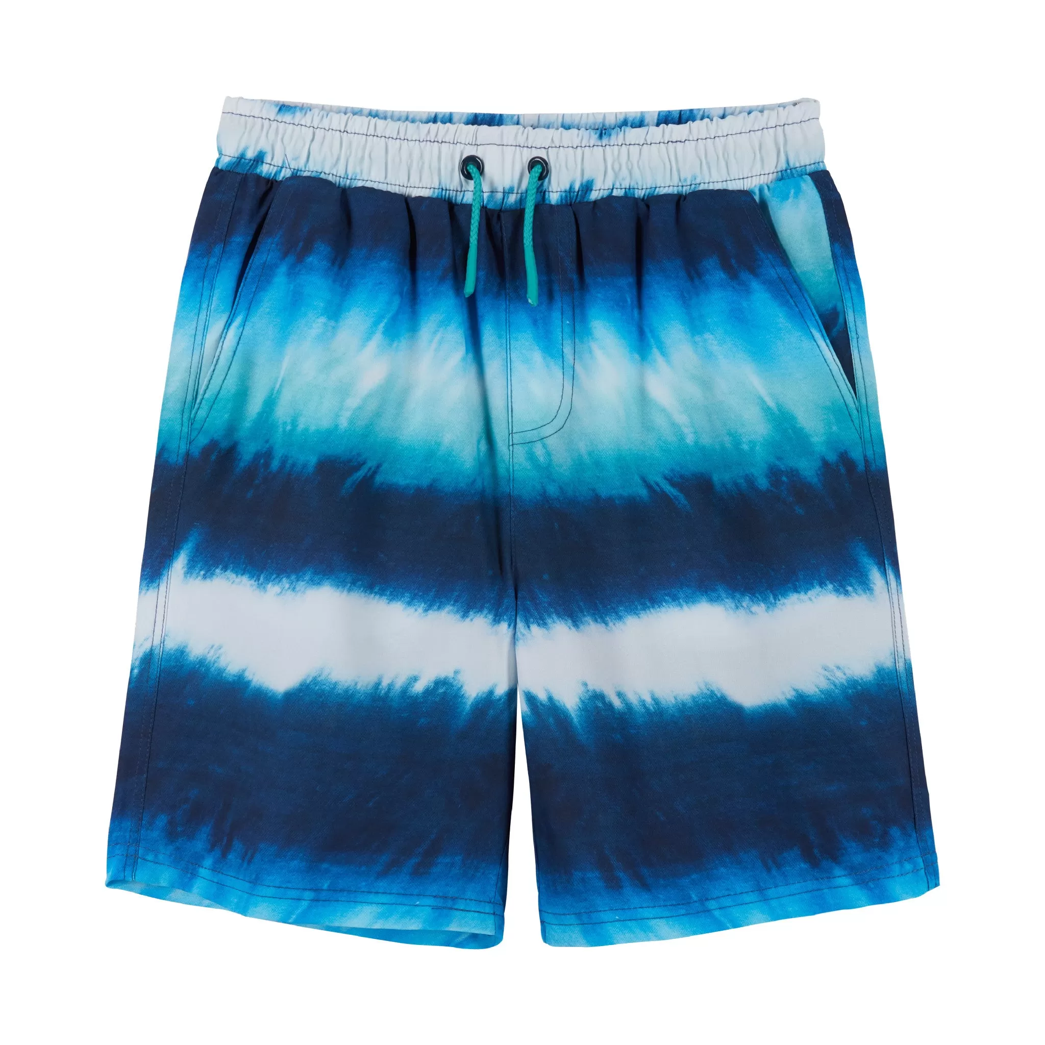 UPF 50  Boys Comfort Lined Blue Tie Dye Board Short (Size 4-7) | Blue