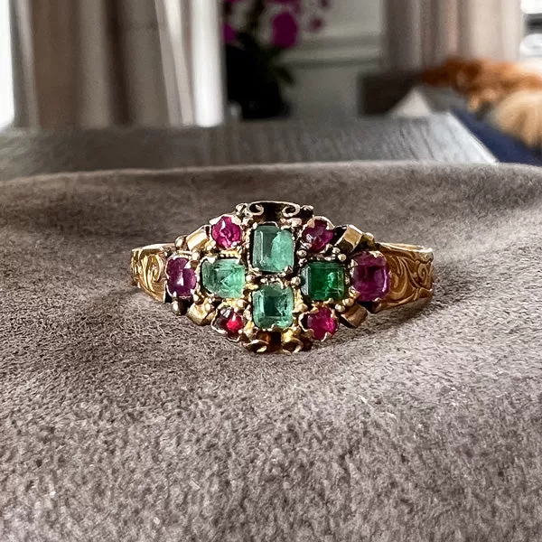 Victorian Emerald & Ruby Ring