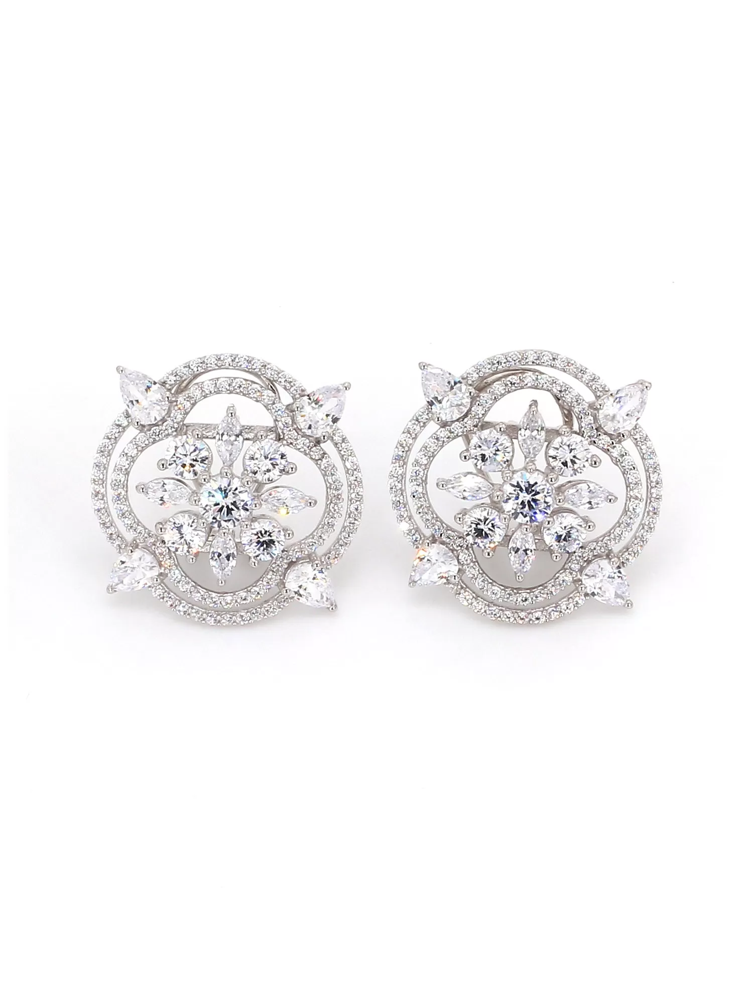 Vidya Earring Stud Tops In Silver