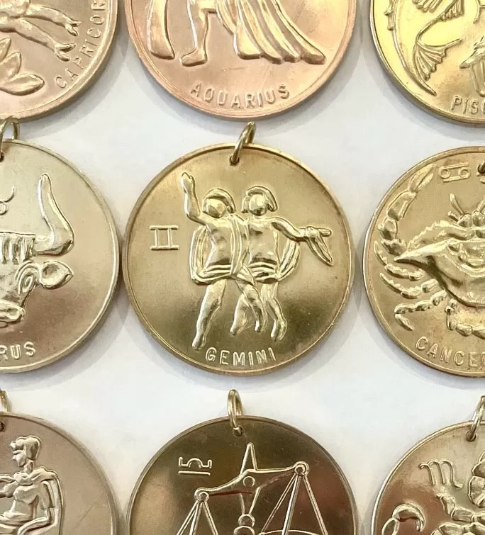 Vintage 40mm Zodiac Coin Medallion