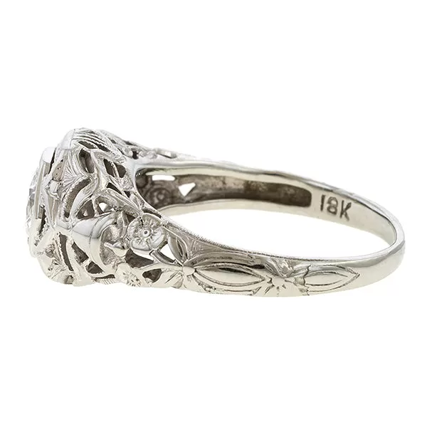 Vintage Filigree Diamond Ring, TRB 0.35ct.