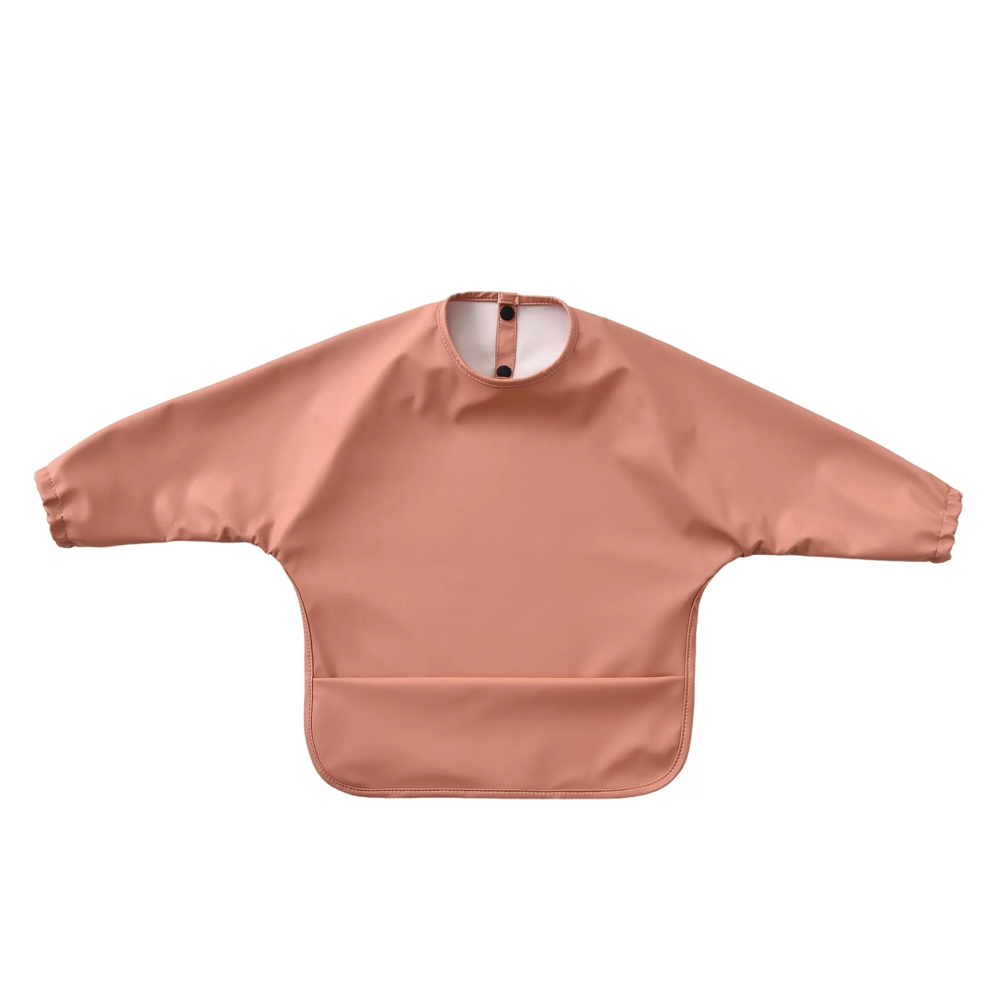 Waterproof Long Sleeve Baby Smock Bib in Cantaloupe