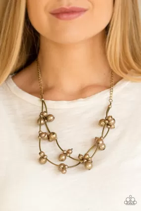 Wedding BELLES - Brass Paparazzi Jewelry Necklace