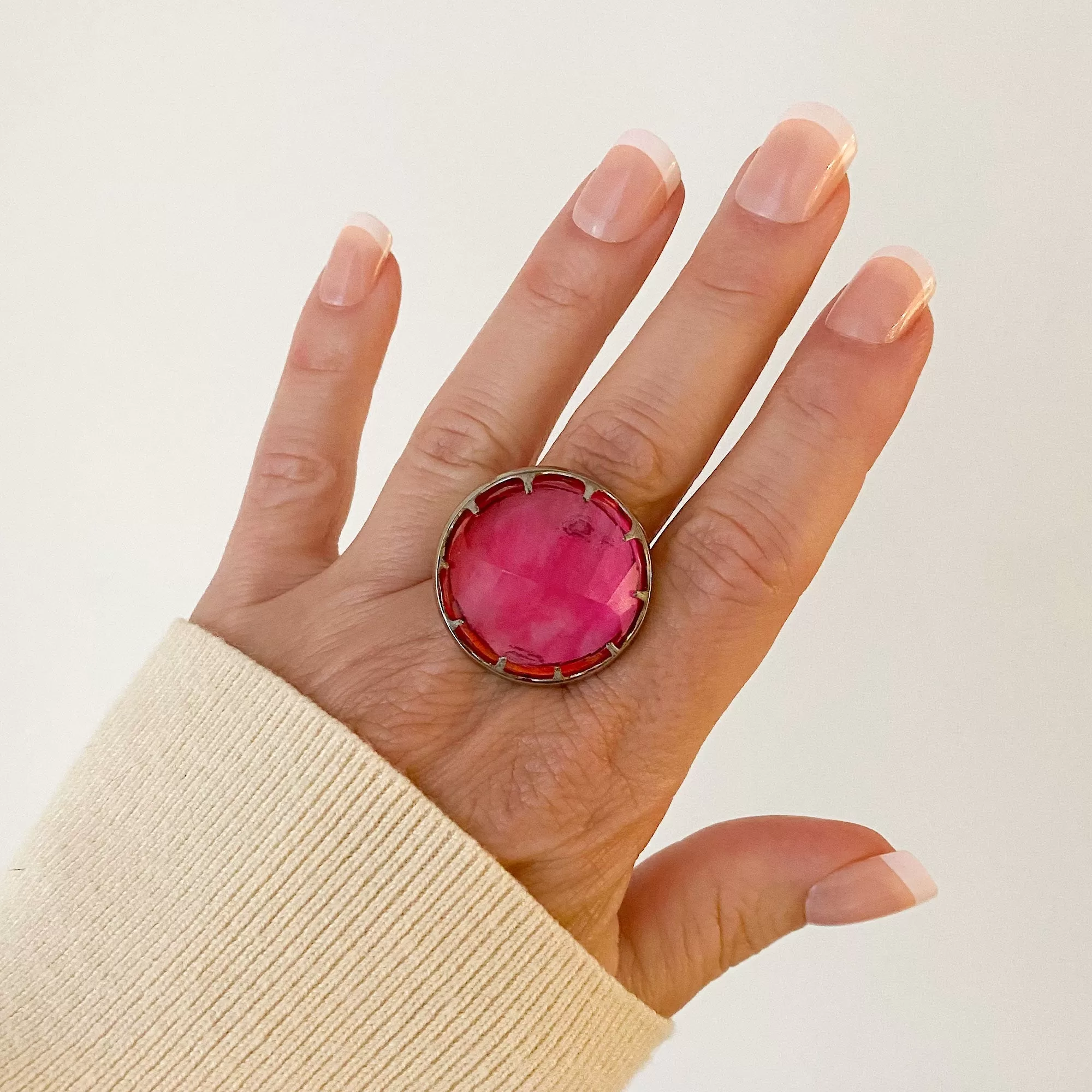 WHEATON statement pink cocktail ring