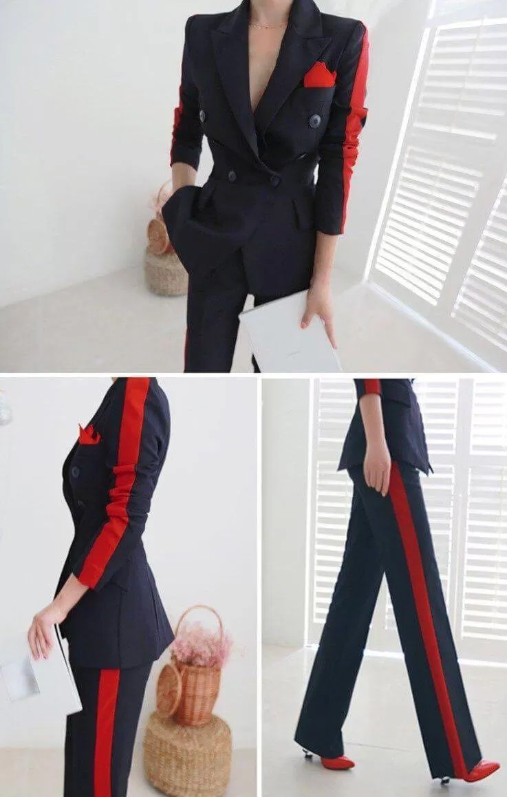 Women Pant Suit, Amani Double-Breasted Pantsuit