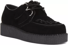 Womens Single Sole Lace up Classic Creeper in Black