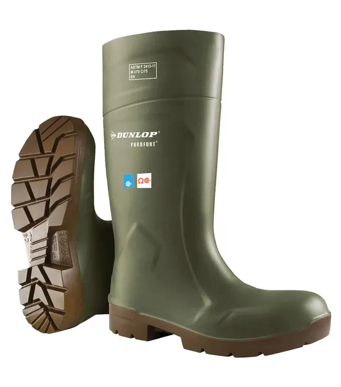 Work Boots - Dunlop 14.5 Purofort Foodpro Safety Insulated Agrifood PU Work Boots, Various Colours