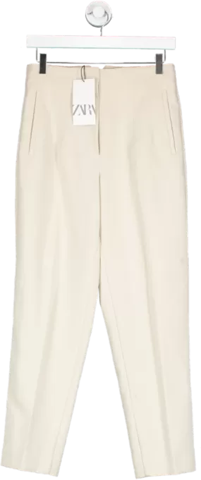 ZARA Beige Tailored Trousers UK S