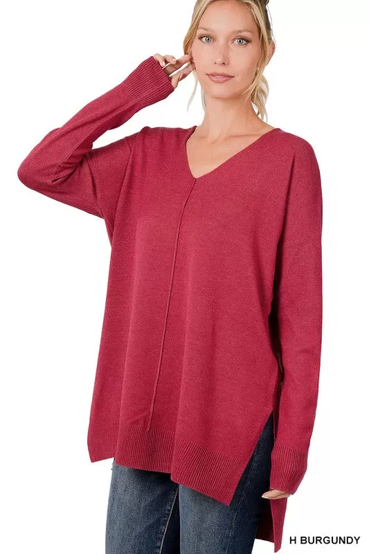 Zenana Hi Low Knit Sweater