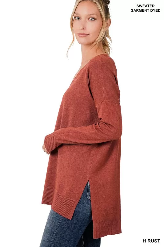 Zenana Hi Low Knit Sweater